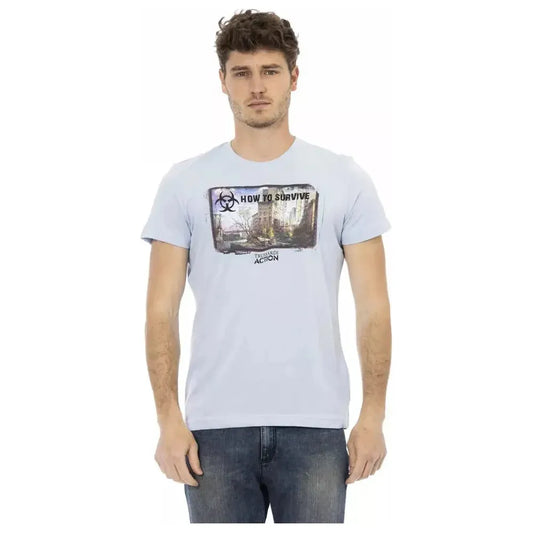 Trussardi Action Light Blue Cotton Men T-Shirt TR-22681-XL