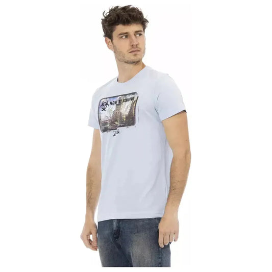 Trussardi Action Light Blue Cotton Men T-Shirt TR-22681-XL
