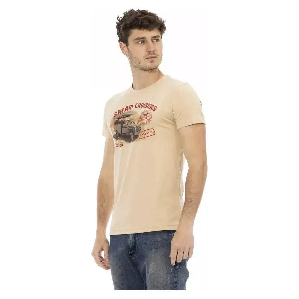 Trussardi Action Beige Cotton Men T-Shirt