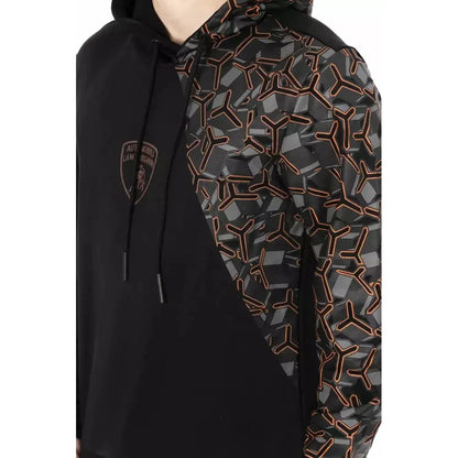 Automobili Lamborghini Black Cotton Men's Hooded Sweater
