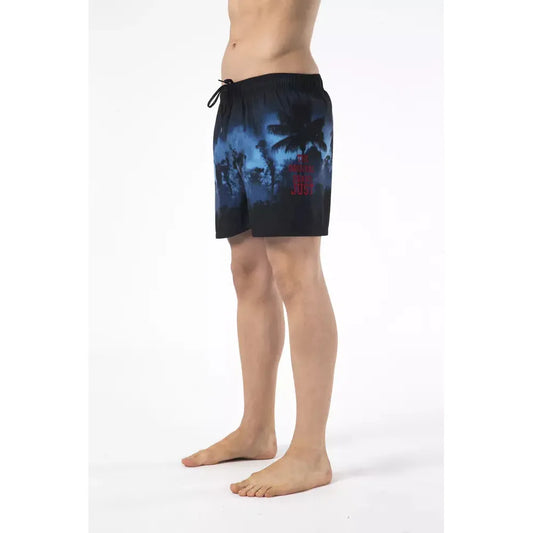 Just Cavalli Black Polyester Men Swimwear JU-22578-XL