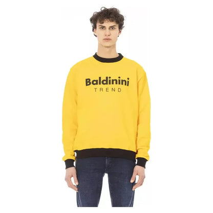 Baldinini Trend Yellow Cotton Men's Sweater Hoodie