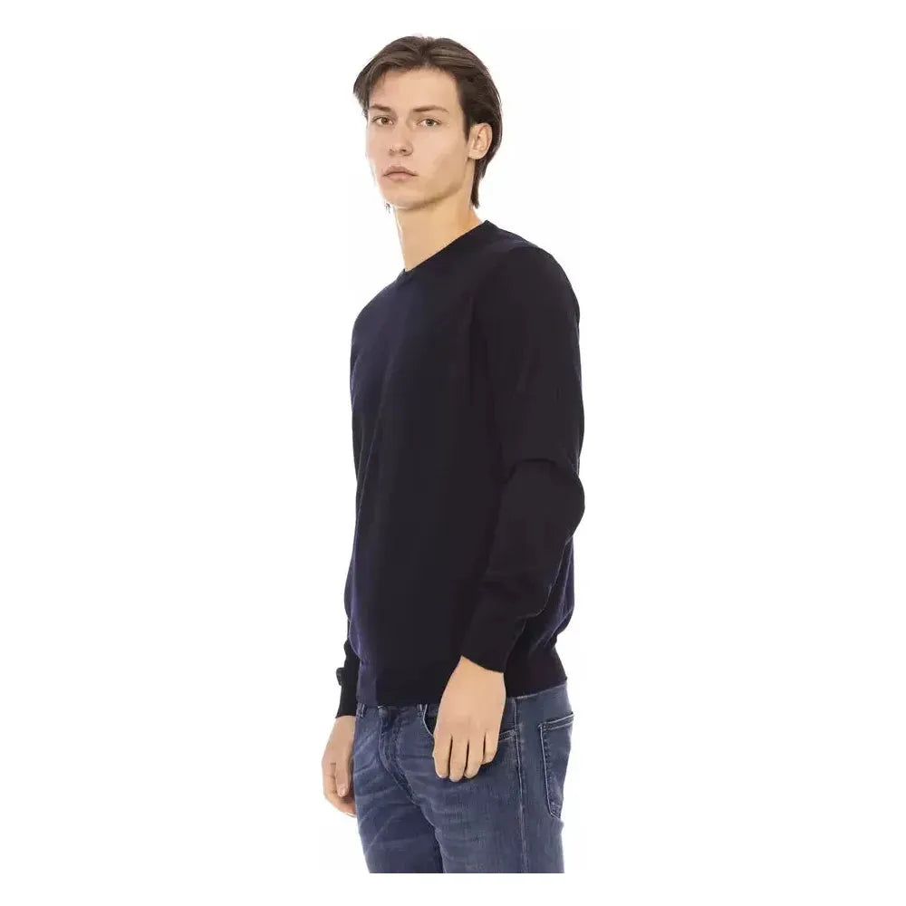 Baldinini Trend Blue Fabric Men Sweater BA-22431-XL