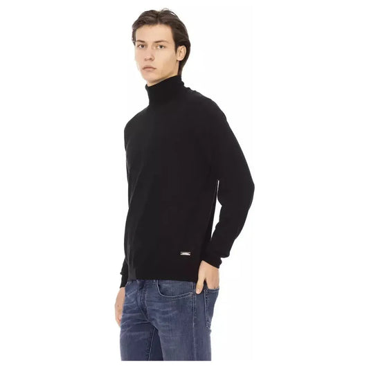 Baldinini Trend Black Fabric Men Sweater BA-22425-S