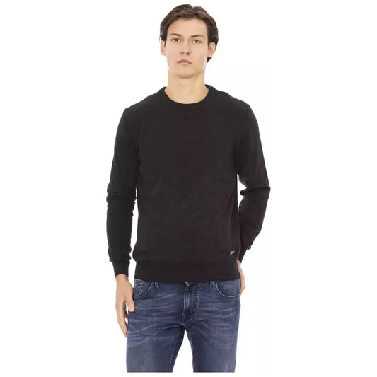 Baldinini Trend Black Wool Men's Sweater BA-22421-L