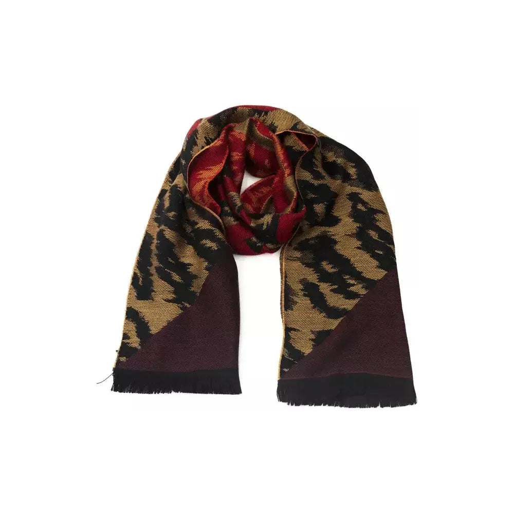 Cavalli Class Brown Wool Men Scarf