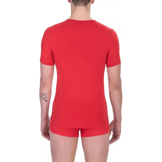 Bikkembergs Red Cotton Men T-Shirt BI-21809-S