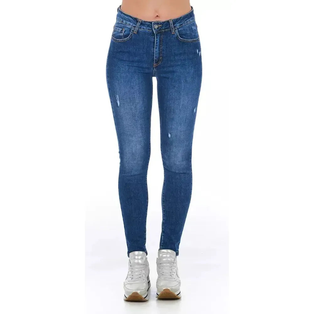 Frankie Morello Blue Other Fibres Women Jeans FR-21770-W27