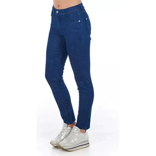Frankie Morello Blue Cotton Women's Skinny Jean FR-21769-W30