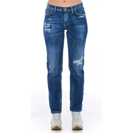 Frankie Morello Blue Cotton Women Jeans FR-21765-W26