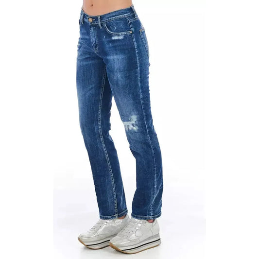 Frankie Morello Blue Cotton Women Jeans FR-21765-W26