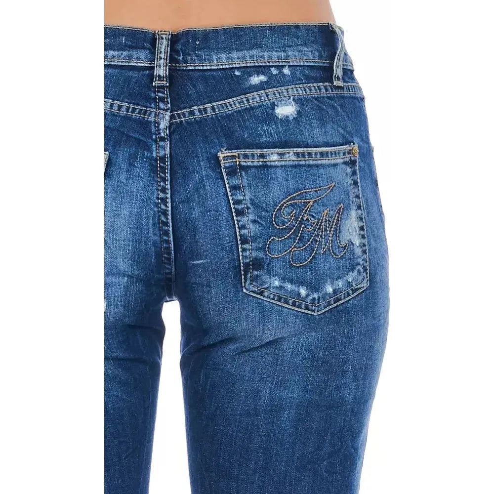 Frankie Morello Blue Cotton Women Jeans FR-21765-W26