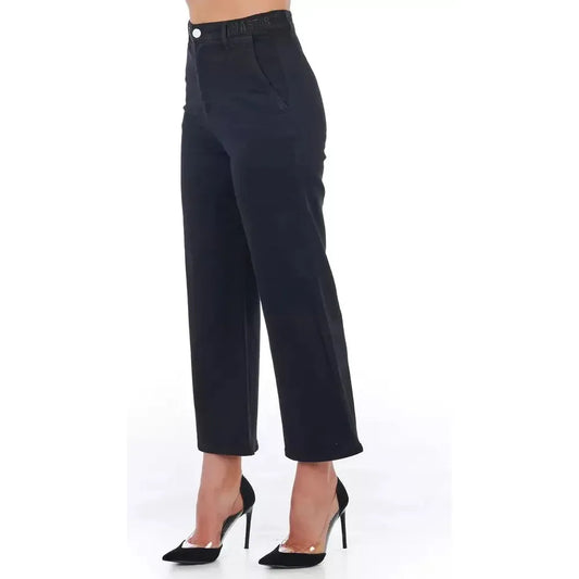 Frankie Morello Black Cotton Women Cropped Trouser FR-21691-IT40|S