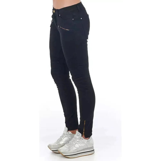 Frankie Morello Black Cotton Women's Jeans FR-21689-IT40|S