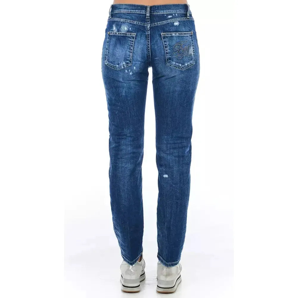 Frankie Morello Blue Cotton Women Jeans FR-21765-W26