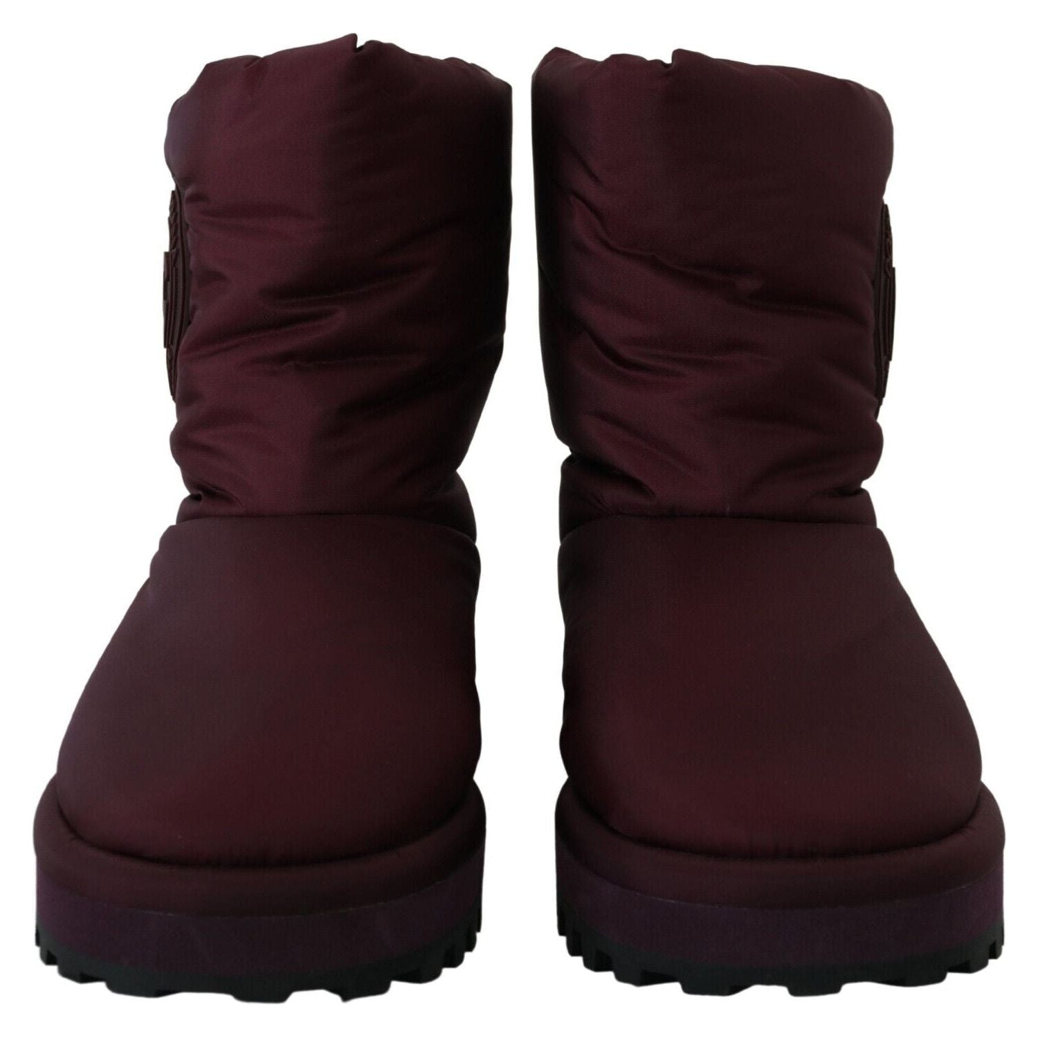 Dolce & Gabbana Bordeaux Nylon Boots Padded Mid Shoes