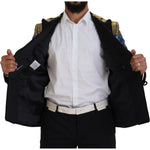 Dolce & Gabbana Elegant Floral Evening Party Blazer Dolce & Gabbana Black
