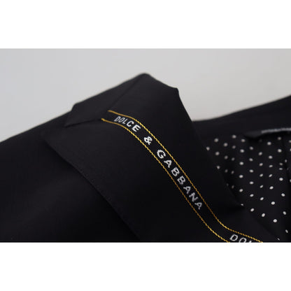 Dolce & Gabbana Black Wool Stretch Slim Fit Jacket Blazer