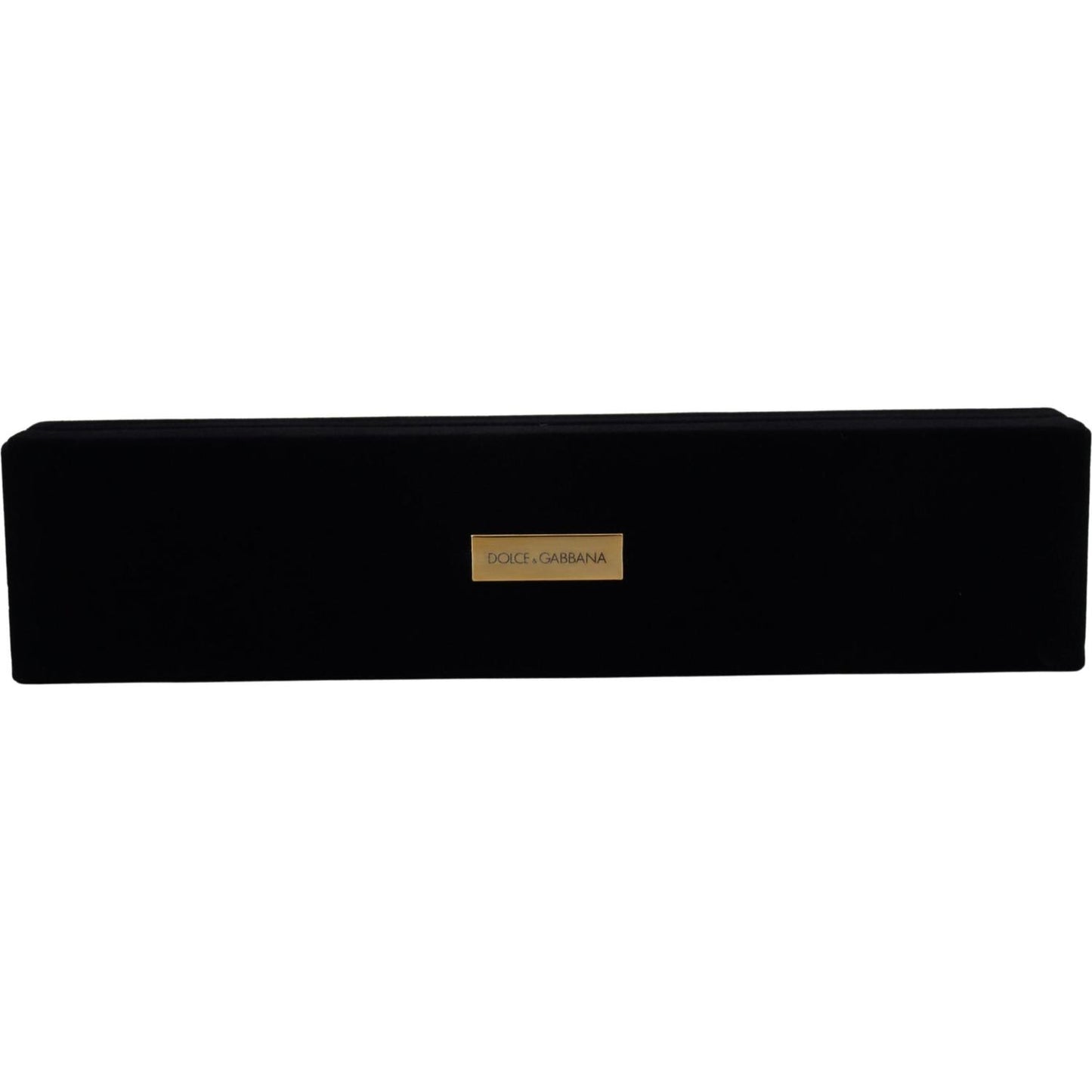 Dolce & Gabbana Black Velvet Logo Plaque Storage Bracelet Jewelry Box SMY101011