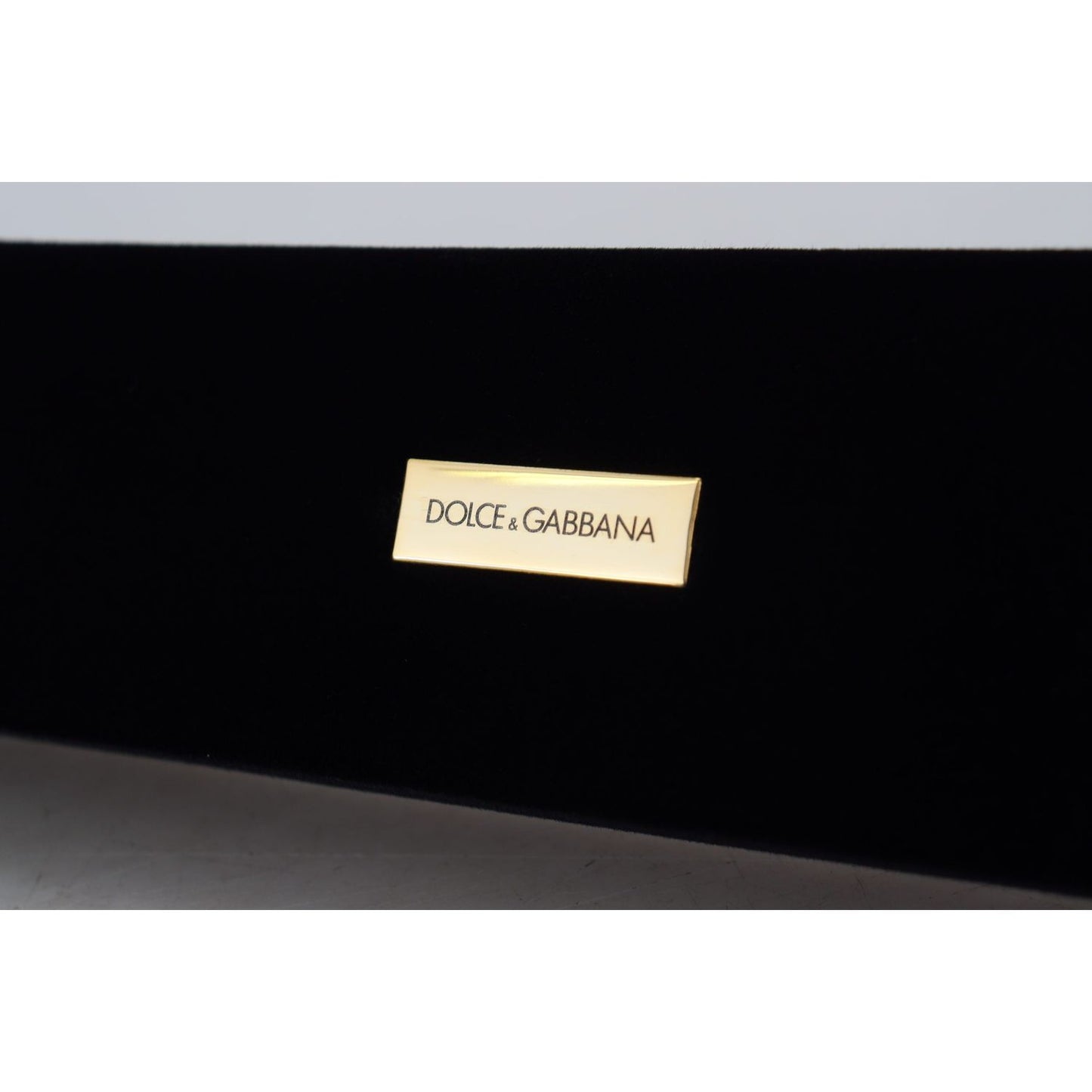 Dolce & Gabbana Black Velvet Logo Plaque Storage Bracelet Jewelry Box SMY101011