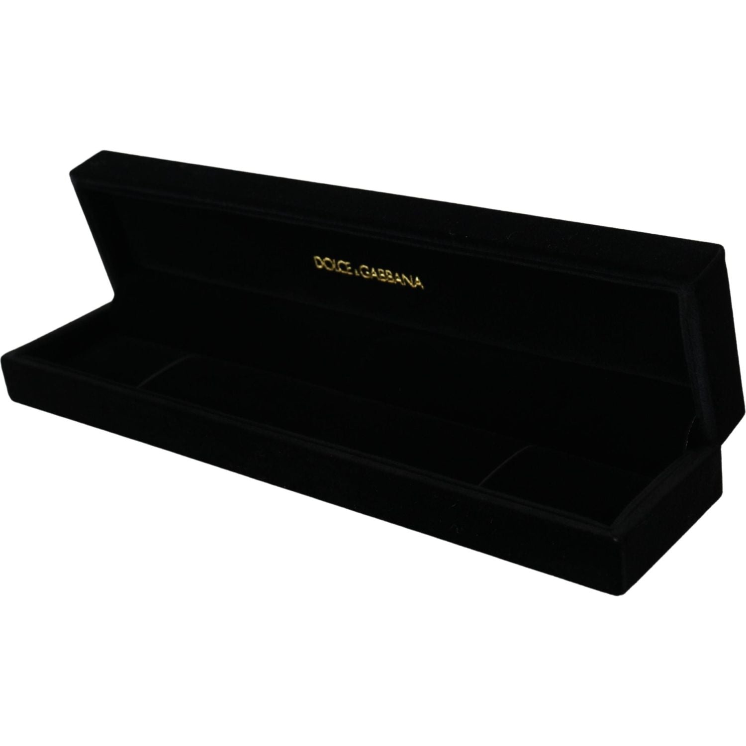 Dolce & Gabbana Black Velvet Logo Plaque Storage Bracelet Jewelry Box
