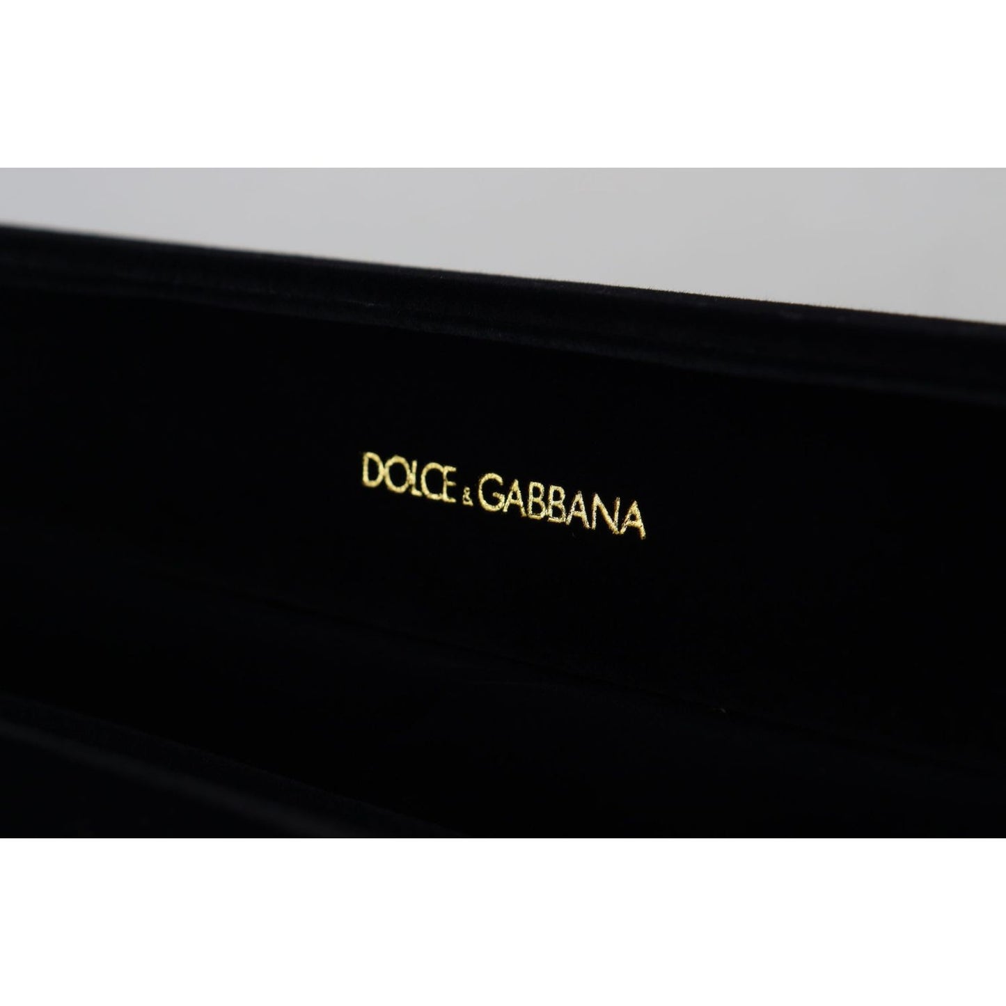 Dolce & Gabbana Black Velvet Logo Plaque Storage Bracelet Jewelry Box SMY101011