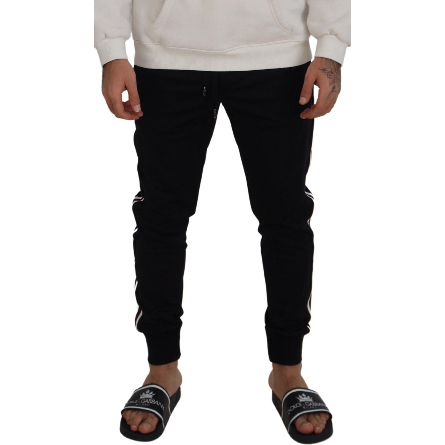 بنطلون دولتشي آند غابانا الأنيق المصنوع من القطن باللون الأسود