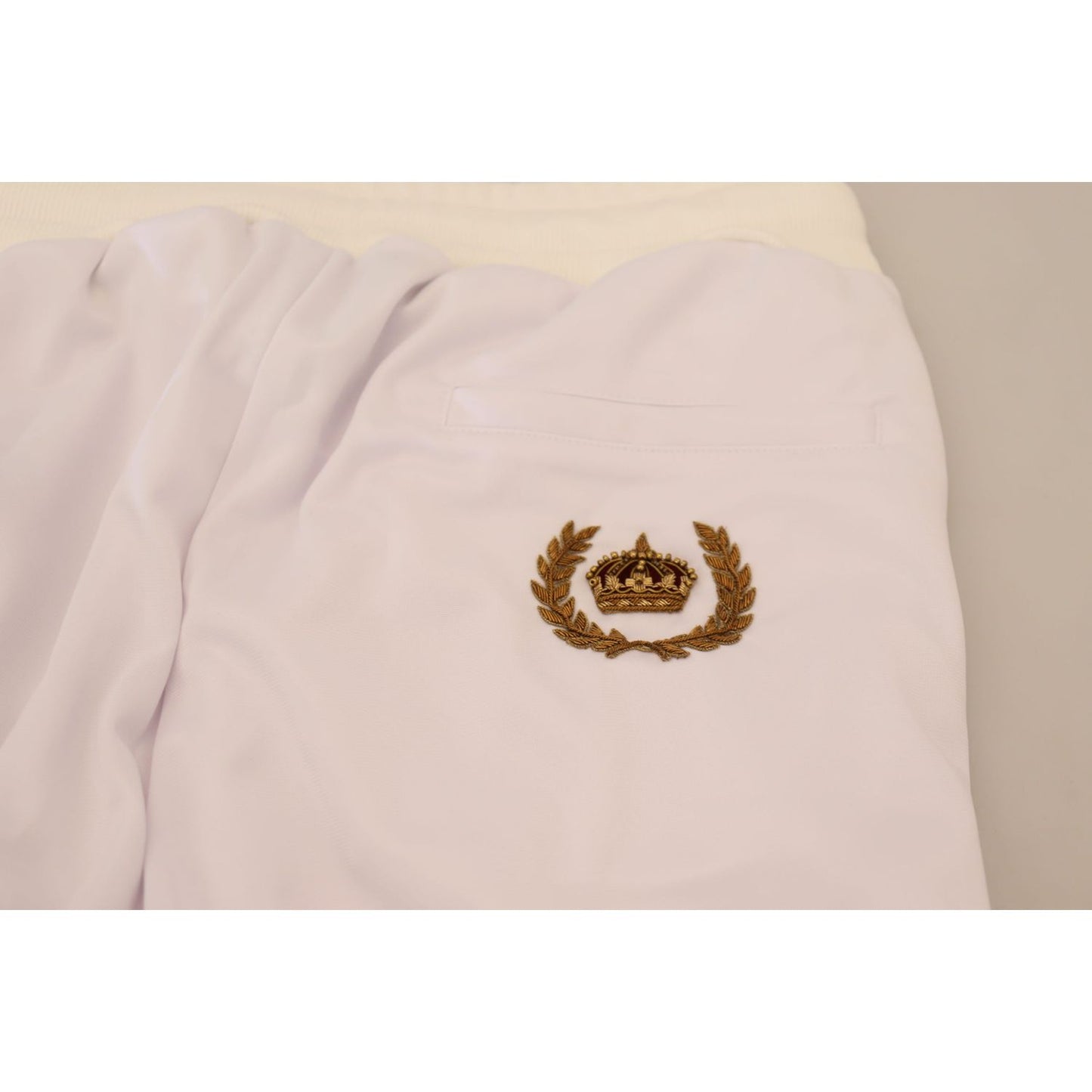 Dolce & Gabbana White Polyester Crown Logo Jogger Pants PAN73243 - 48