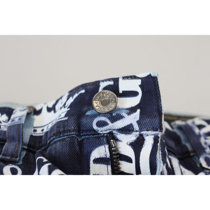 Dolce & Gabbana Blue Cotton DG Crown Skinny Denim Jeans