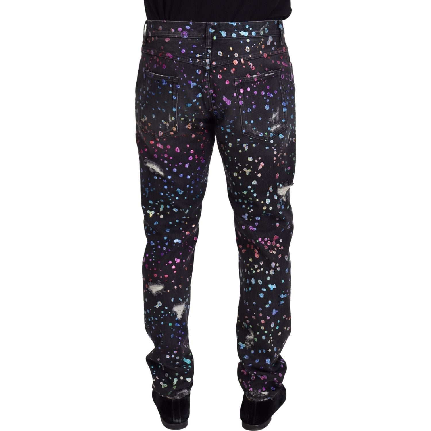 بنطلون جينز أنيق مطبوع متعدد الألوان من دولتشي آند غابانا