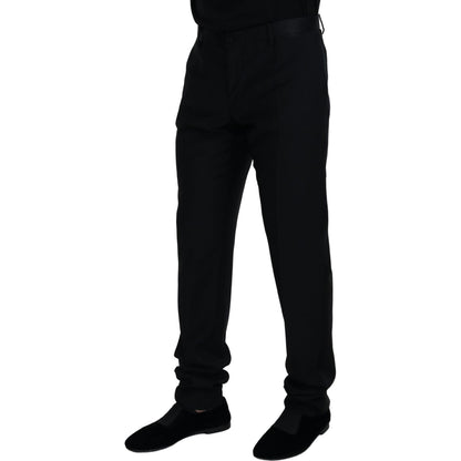 Dolce & Gabbana Black Wool Chino Formal Pants