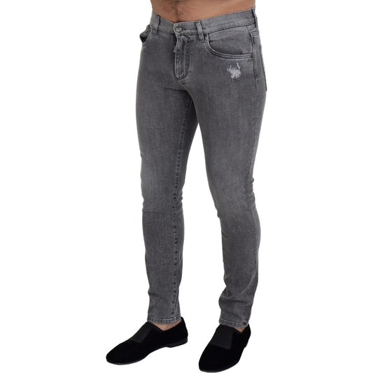 Dolce & Gabbana Grey Washed Cotton Skinny Denim Jeans PAN73362 - 44