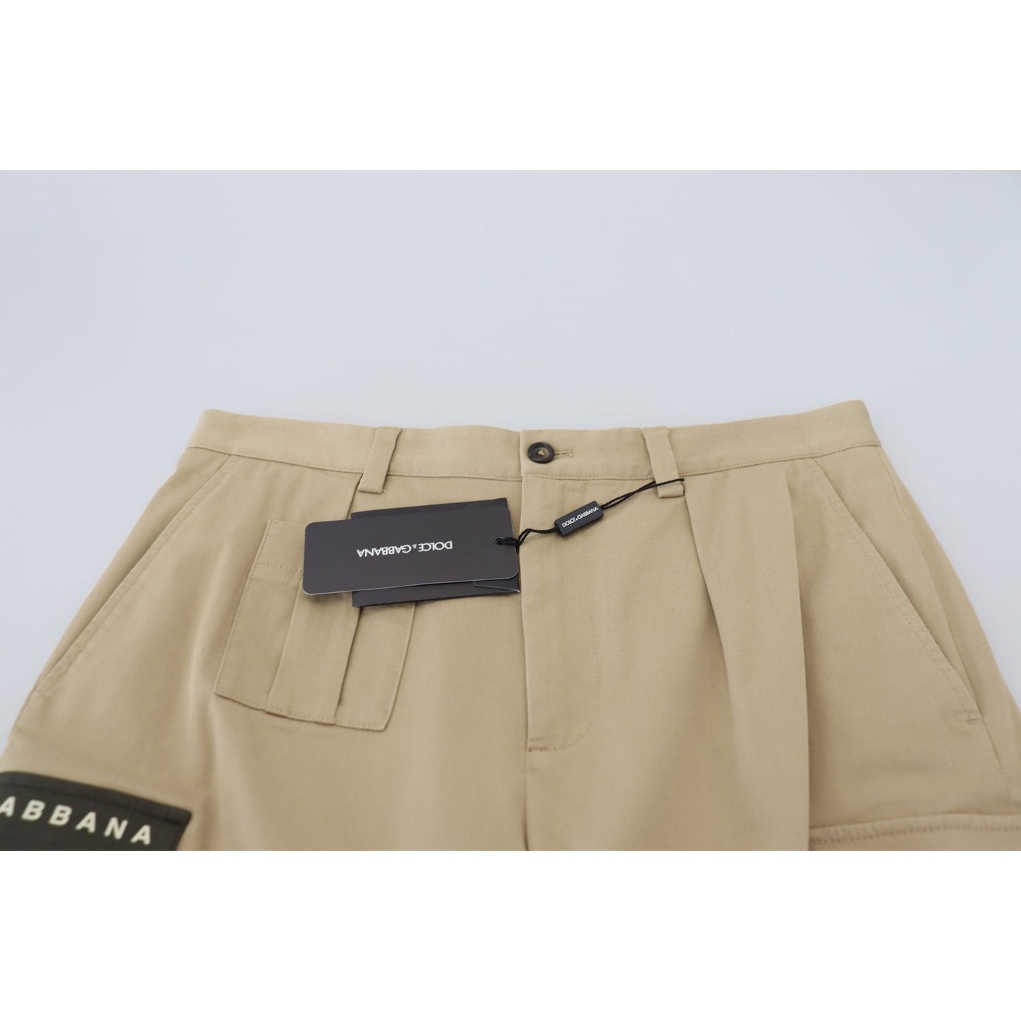 Dolce & Gabbana Beige Cotton Cargo Bermuda Shorts