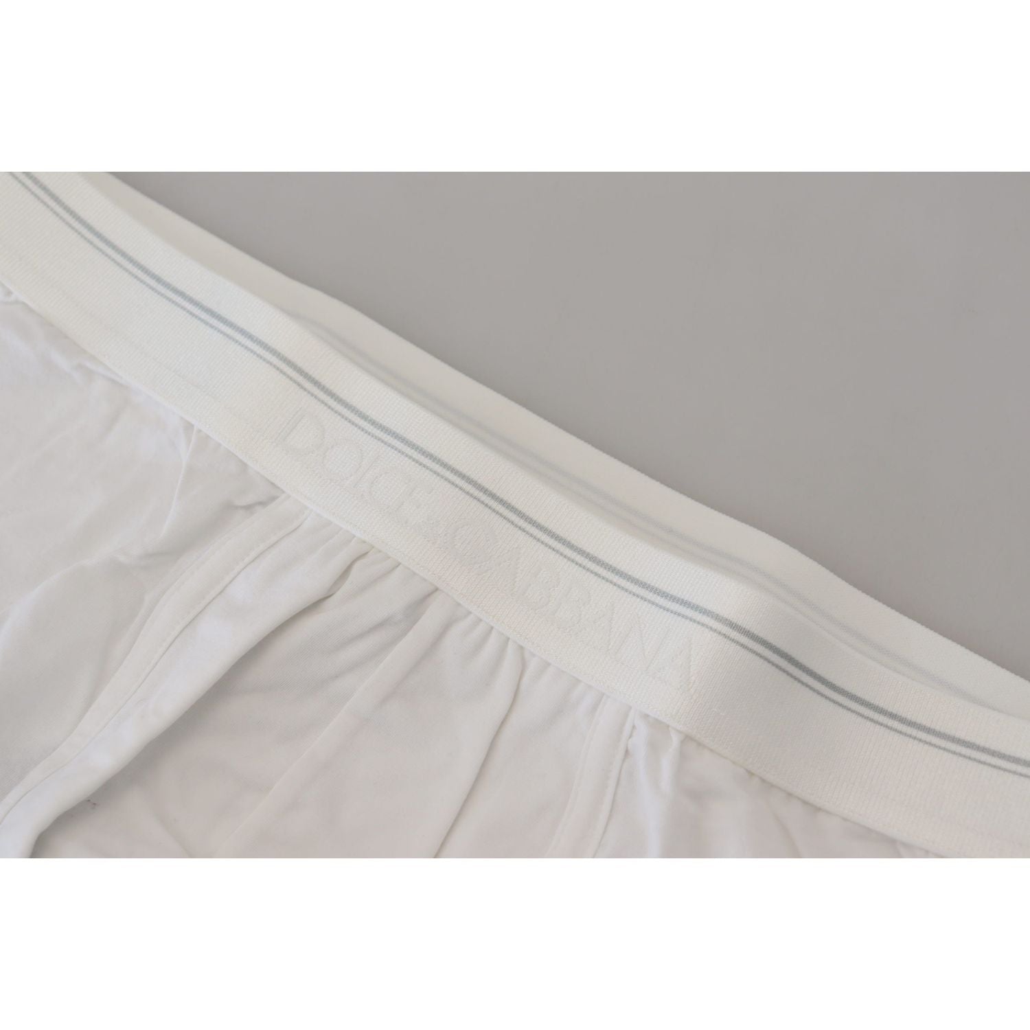 شورت بوكسر أنيق من مزيج القطن باللون الأبيض من دولتشي آند غابانا