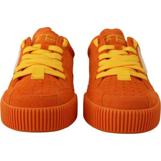 Dolce & Gabbana Orange Leather P.j. Tucker Sneakers Shoes LA10042 - 37