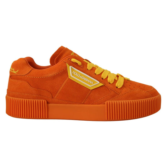 Dolce & Gabbana Orange Leather P.j. Tucker Sneakers Shoes LA10042 - 37