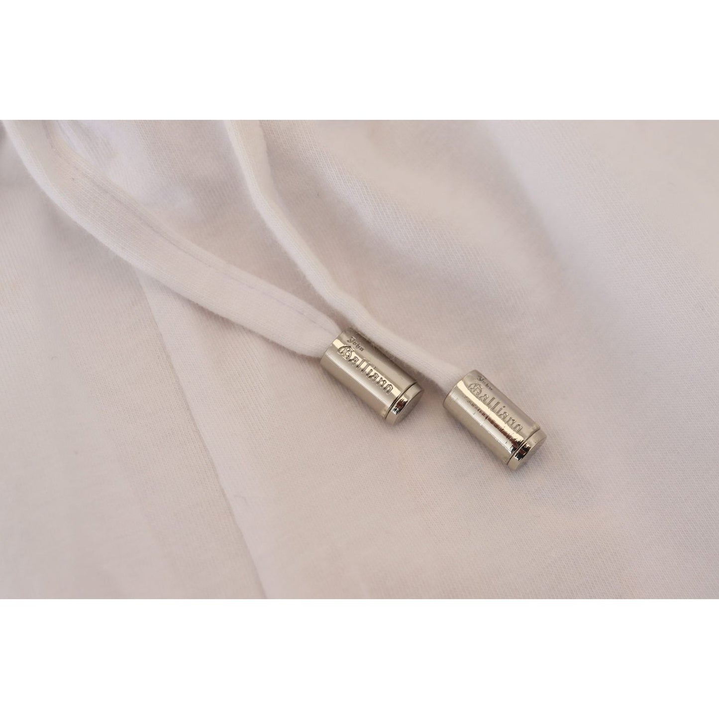 John Galliano White Cotton Logo Loose Men Pants