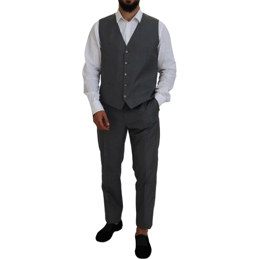 Dolce & Gabbana Gray MARTINI 3 Piece Slim Fit Suit KOS2164- 52