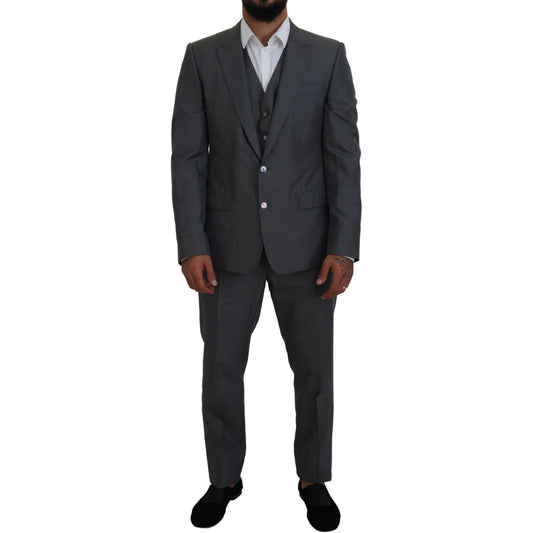 Dolce & Gabbana Gray MARTINI 3 Piece Slim Fit Suit KOS2164- 52