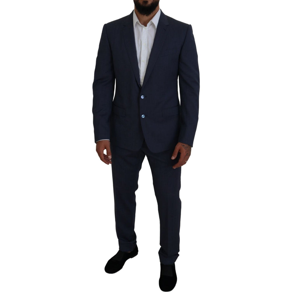 Dolce & Gabbana Blue Wool MARTINI 2 Piece Slim Fit Suit KOS2165- 54