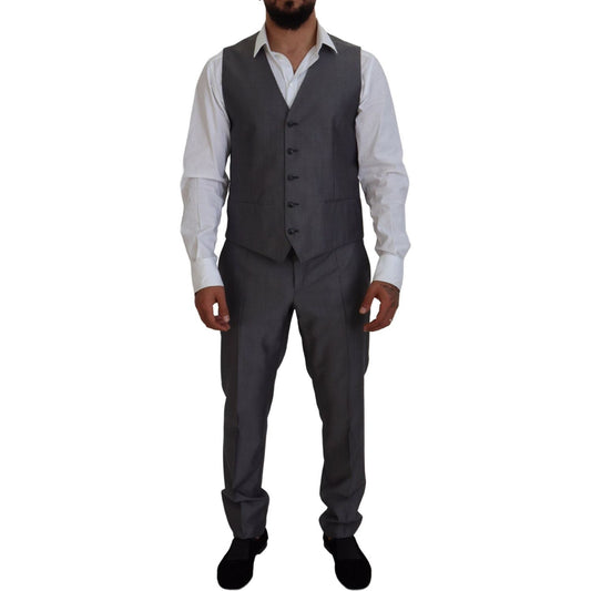 Dolce & Gabbana Gray SICILIA 3 Piece Slim Fit Suit KOS2168- 52