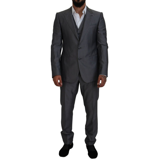 Dolce & Gabbana Gray SICILIA 3 Piece Slim Fit Suit KOS2168- 52