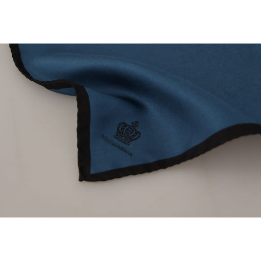 Dolce & Gabbana Black Blue DG Crown Printed Square Handkerchief Scarf MS6284