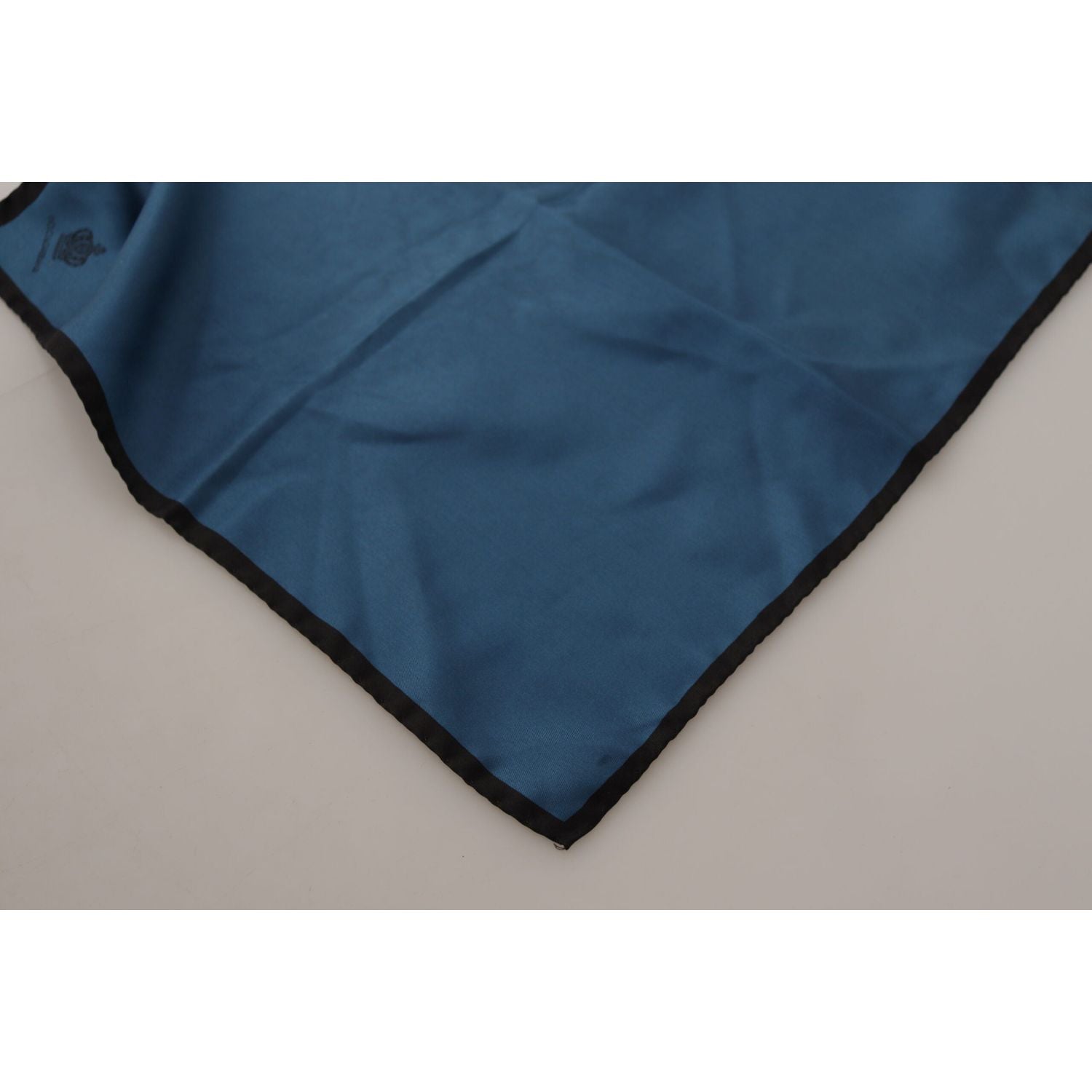 Dolce & Gabbana Black Blue DG Crown Printed Square Handkerchief Scarf