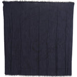 GF Ferre Dark Blue Wool Neck Wrap Shawl Fringes Scarf MS6858