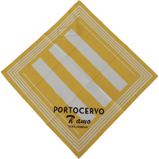 Dolce & Gabbana Yellow Portocervo Cotton Shawl Wrap Scarf MS6469