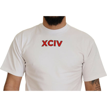 GCDS White Logo Print Cotton Short Sleeves T-shirt