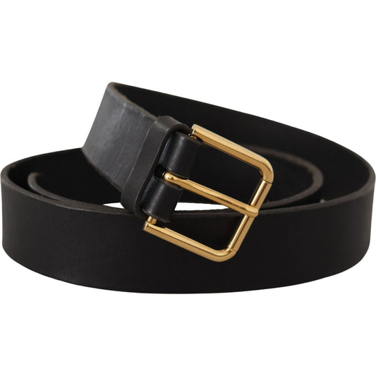Dolce & Gabbana Brown Gold Metal Logo Buckle Calf Leather Belt BEL8528- 95