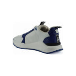 Versace Elegant Blue and White Leather Sneakers 8054712372629
