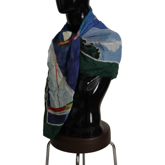 Dolce & Gabbana Multicolor Sorrento DG Shawl Fringe Scarf MS6525